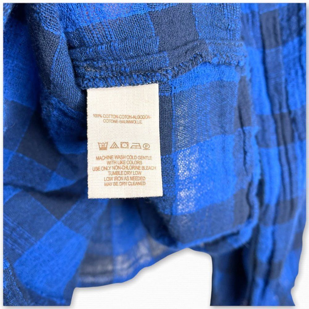 FREE PEOPLE Honey Grove Blue Plaid Top - Picture 5 of 10